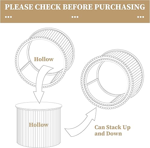 Miniatura 24 de AVZEAR Juego de 2 mesas de centro redondas anidables, mesa auxiliar moderna de granja, mesas anidables de madera natural, mesa auxiliar bohemia para