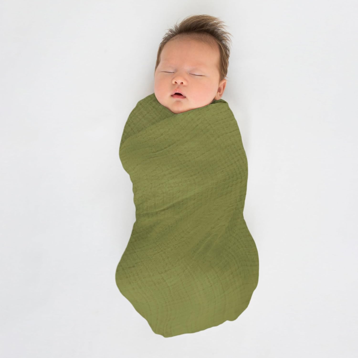 SwaddleDesigns Cotton Muslin Swaddle Blankets for Baby Boy & Baby Girl, Set of 4, Neutral Receiving Blankets for Newborn, Baby Registry & Gift, 46x46 inches, Apricity