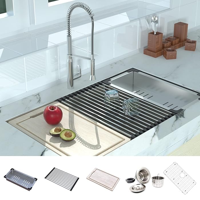 Buy 30x19 inch Kitchen Sink Undermount Workstation Sink, DASAN