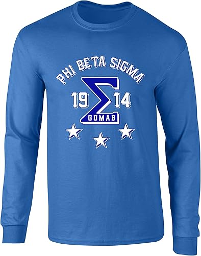 Phi Beta Sigma Three Stars Graphic Camiseta de manga larga