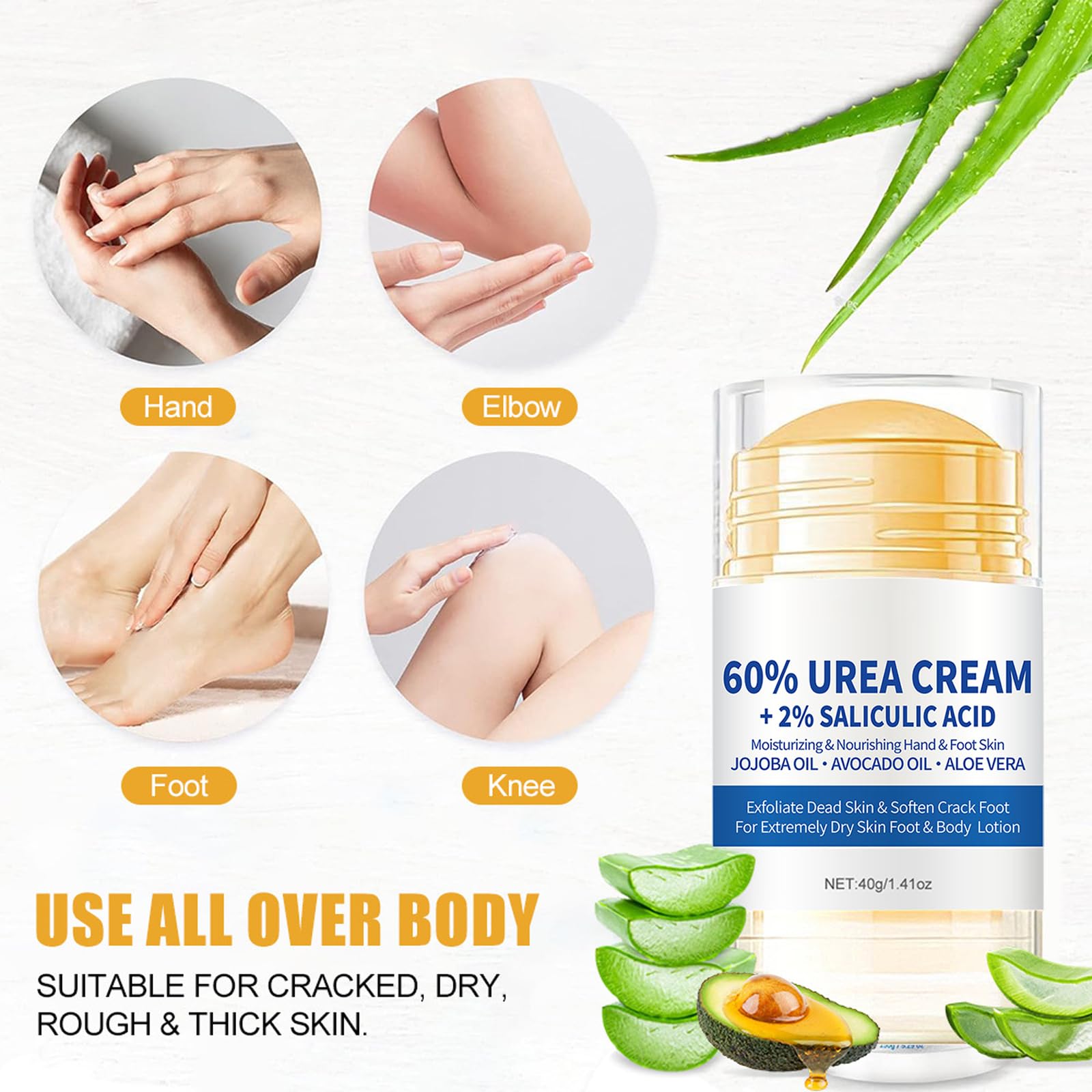 2 Pezzi Crema Piedi Secchi Screpolati, 60% Crema Urea Piedi, crema Talloni Screpolati, Mani e screpolati Rimozione e Ammorbidimento Dei Calli