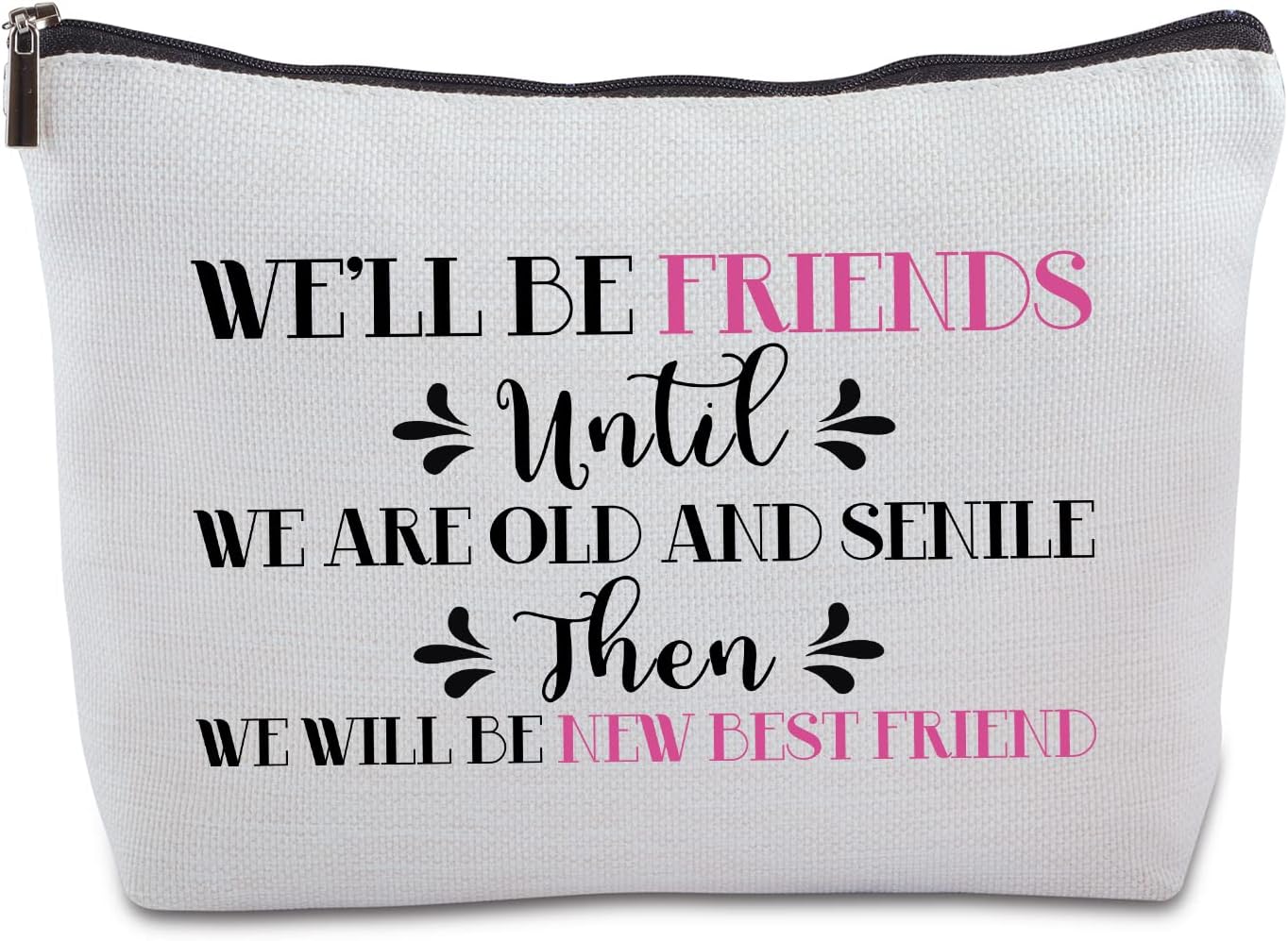 Best Friend Birthday Gifts for Women Zipper Makeup Bag Travel Cosmetic Bag Friendship Gifts for Women Friends BFF Unbiological Soul Sister Bestie
