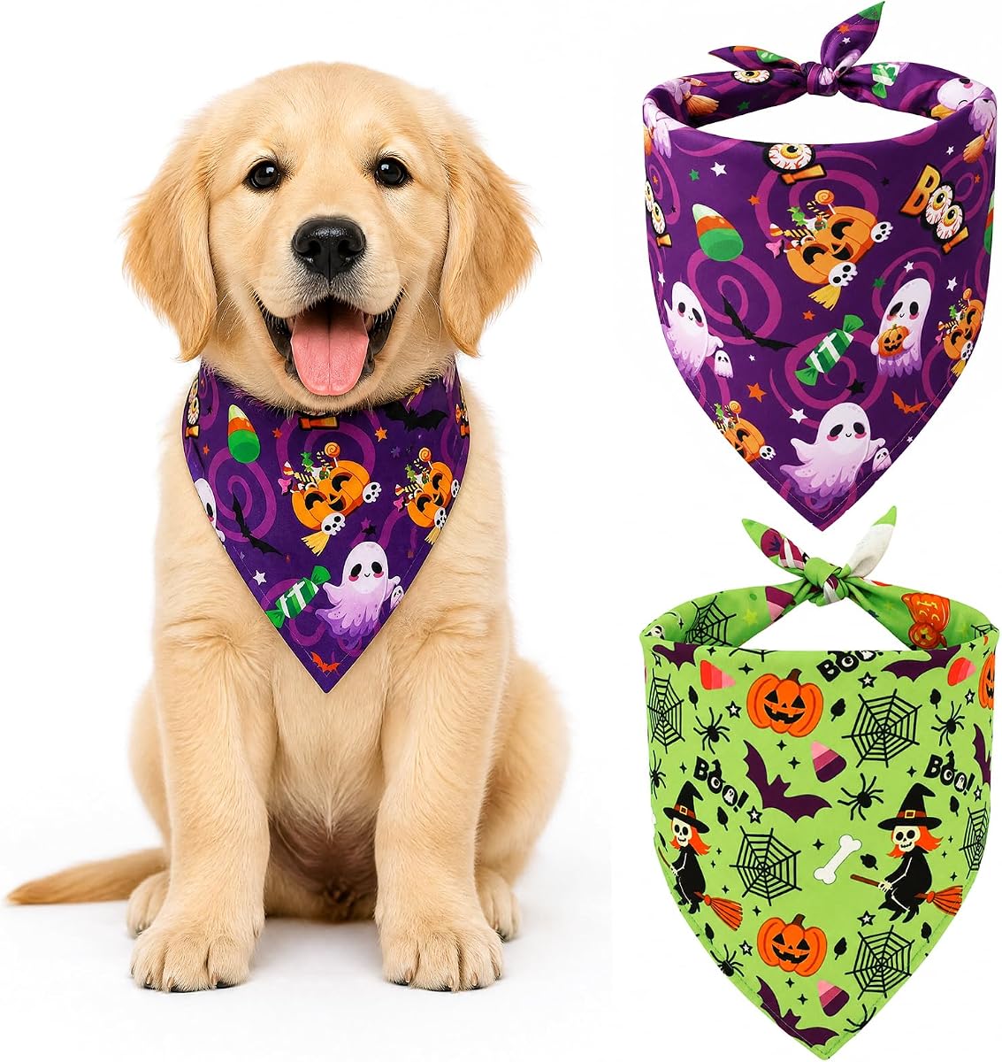 2 Piezas Pañuelos de Perro de Halloween