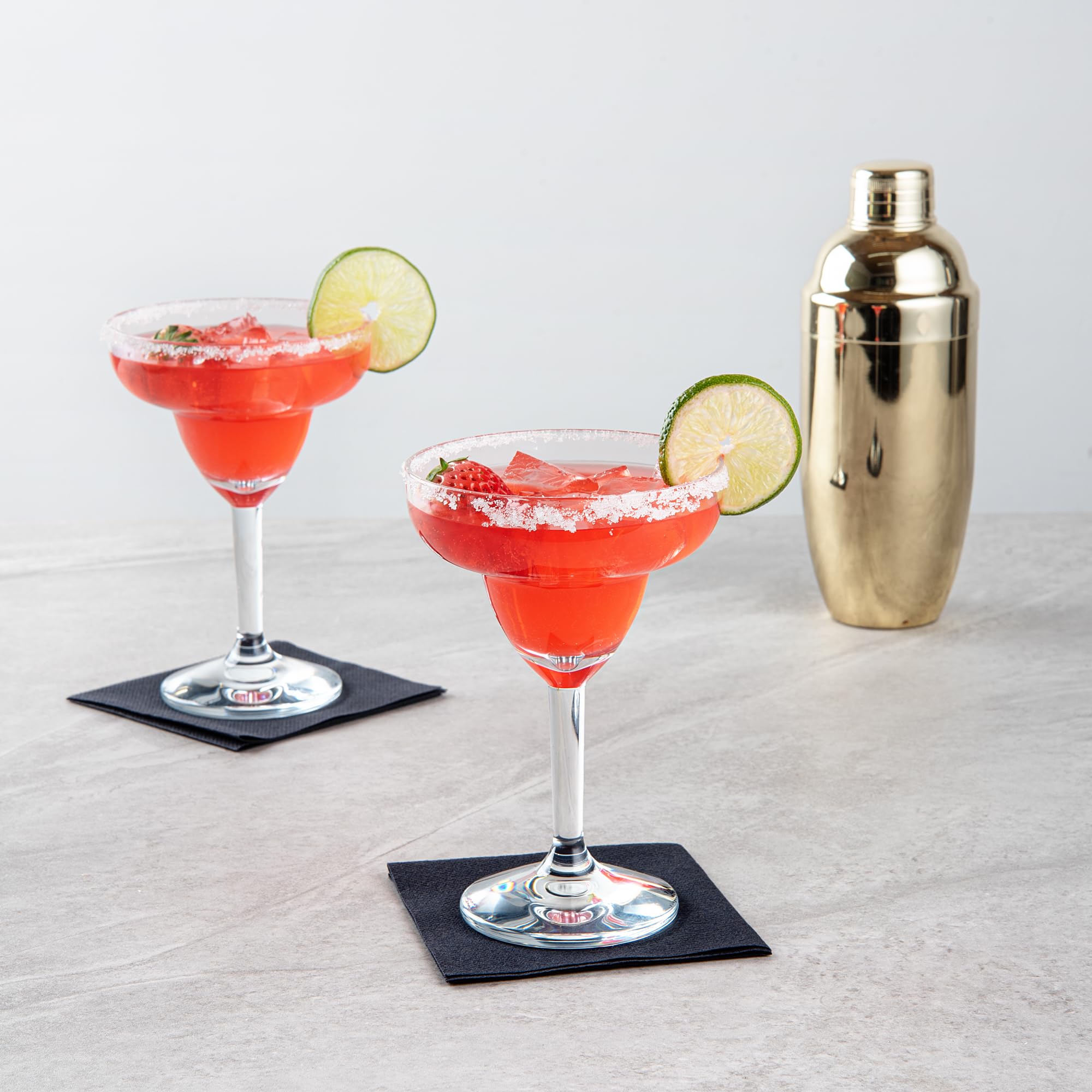 Restaurantware BEV Tek - Bicchieri da Margarita da 325 ml, 6 bicchieri da cocktail resistenti, lavabili in lavastoviglie, infrangibili, in plastica PC trasparente, per tutti i tipi di bevande
