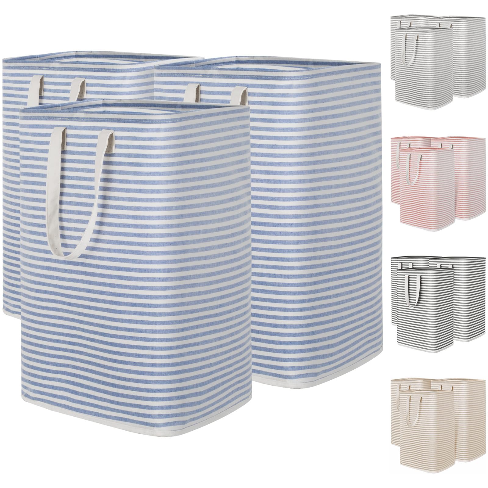 Lifewit 80L Large Laundry Baskets, Laundry Hampers Bags, 3 Pack, Blue