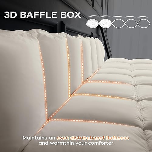 Miniatura 4 de puredown Edredón de plumas de ganso de gran tamaño Queen