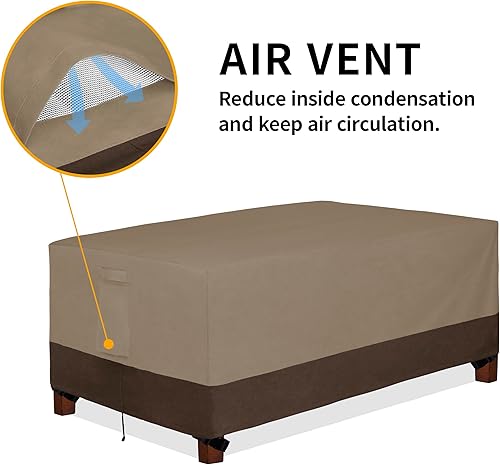 Miniatura 72 de Easy-Going Funda resistente 600D para muebles de patio, juego de mesa y silla rectangular para exteriores, funda impermeable para muebles Negro