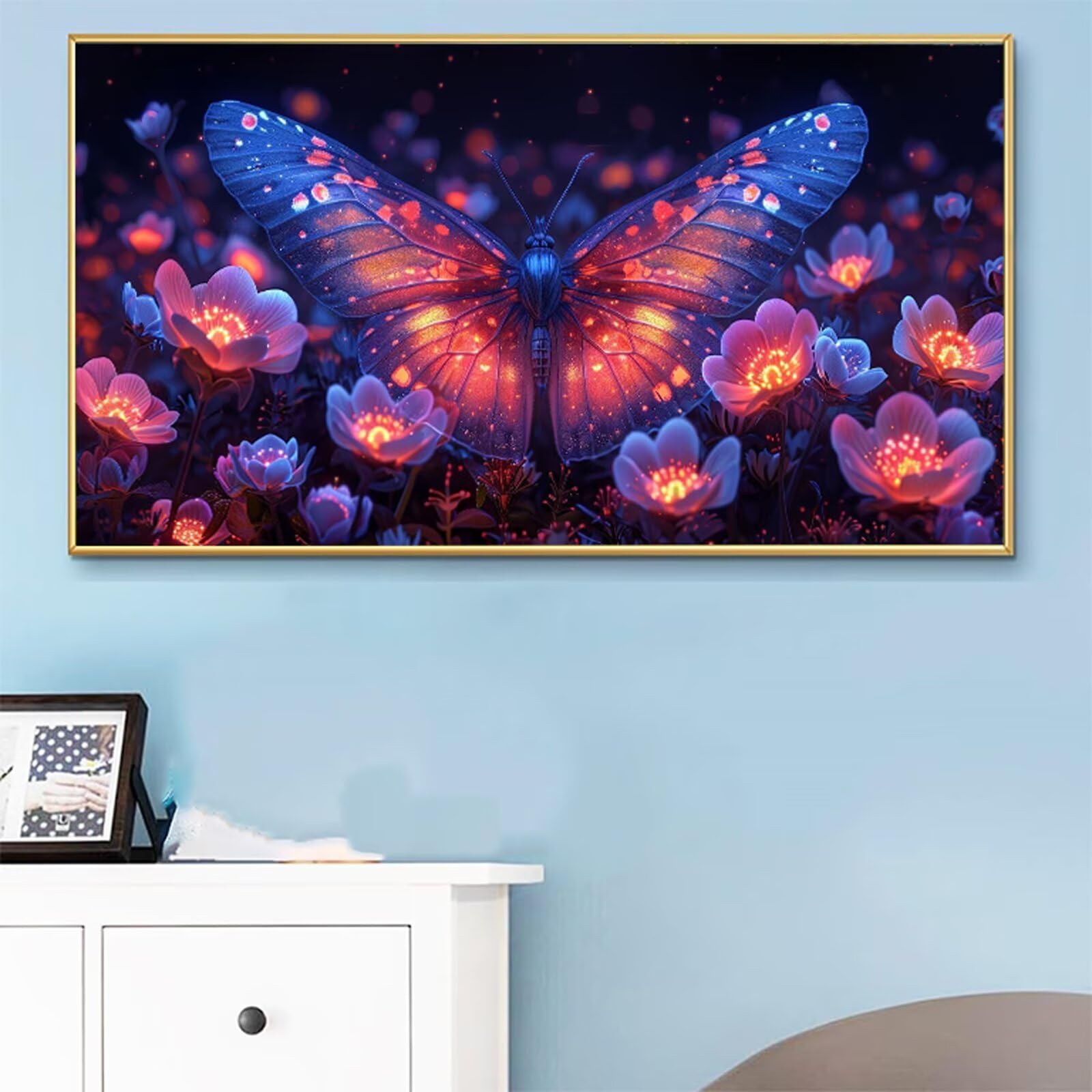 Pintar por Numeros 90x180cm Sueño Pintar por Numeros Adultos Mariposa Paint by Numbers Adult, Cuadros para Pintar con 3 Pinceles y Pigmento, Manualidades Adultos para Decoración Pared Sin Marco RB-864