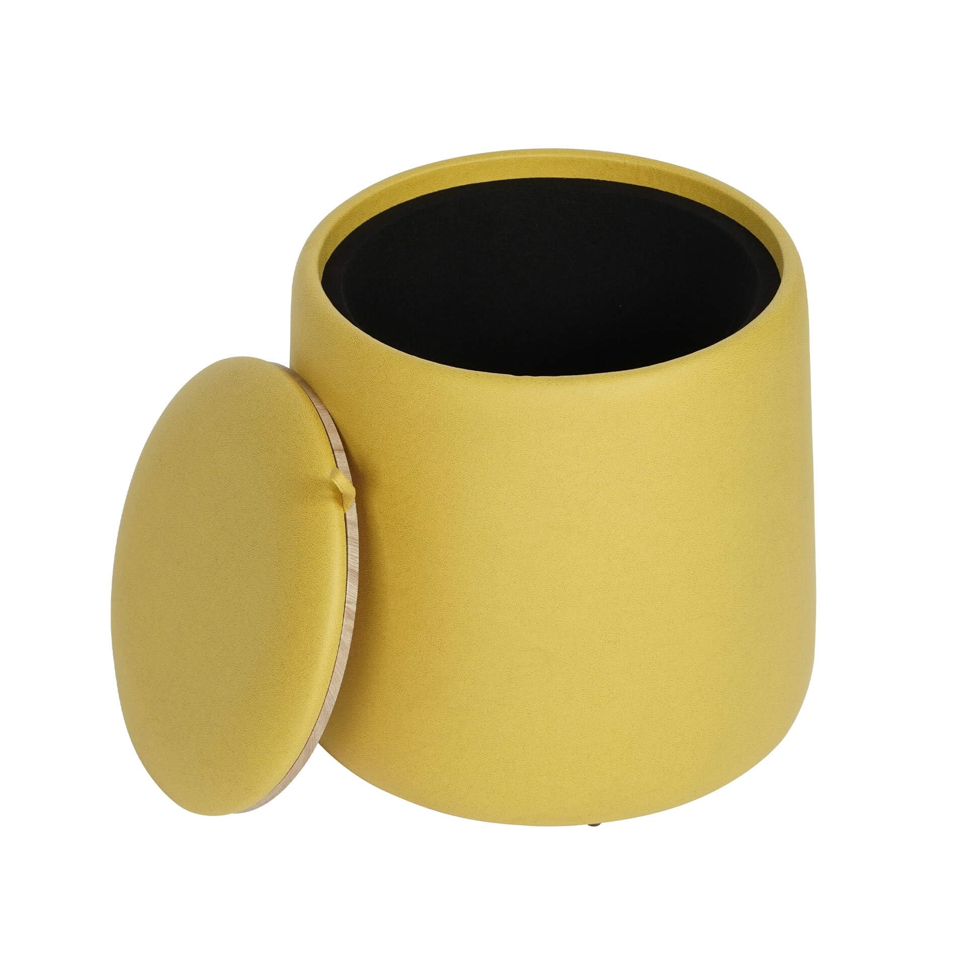 Rebecca Mobili Pouf Contenitore, Sgabello Imbottito, Giallo, struttura in Legno MDF, Imbottito - Misure HxLxP: 42 x 45 x 45 cm - Art. RE7241