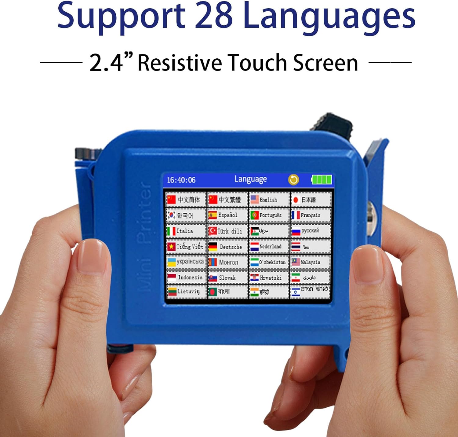 E11 Mini Handheld Inkjet Printer with External Conveyor Wheel - 0.5" Portable Coder with ER520 Quick-Dry Ink for Text, Date, QR Code on Bottles & Curved Surfaces