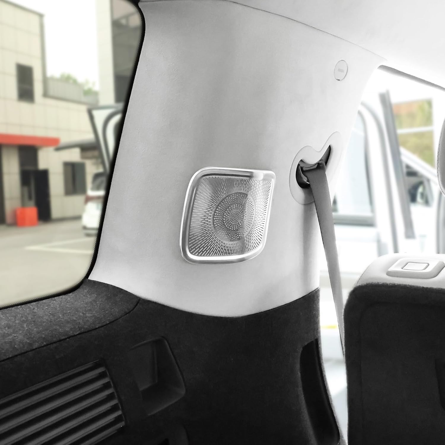 YOUTOOCAR 2PCS C-Pillar Tweeter Speaker Trim Covers Compatible with Hyundai Santa Fe 2024-2025 Accessories (Silver)