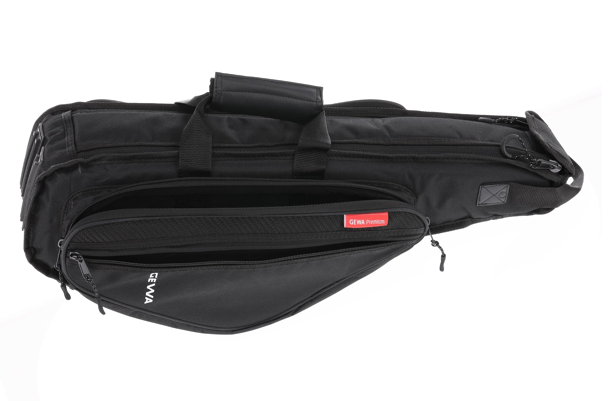 GEWA sac de transport Premium pour saxophone alto - Cordura 600 Denier - Résistant à la déchirure et à l'eau - Rembourrage de 30 mm - Poche pour le bocal - Noir