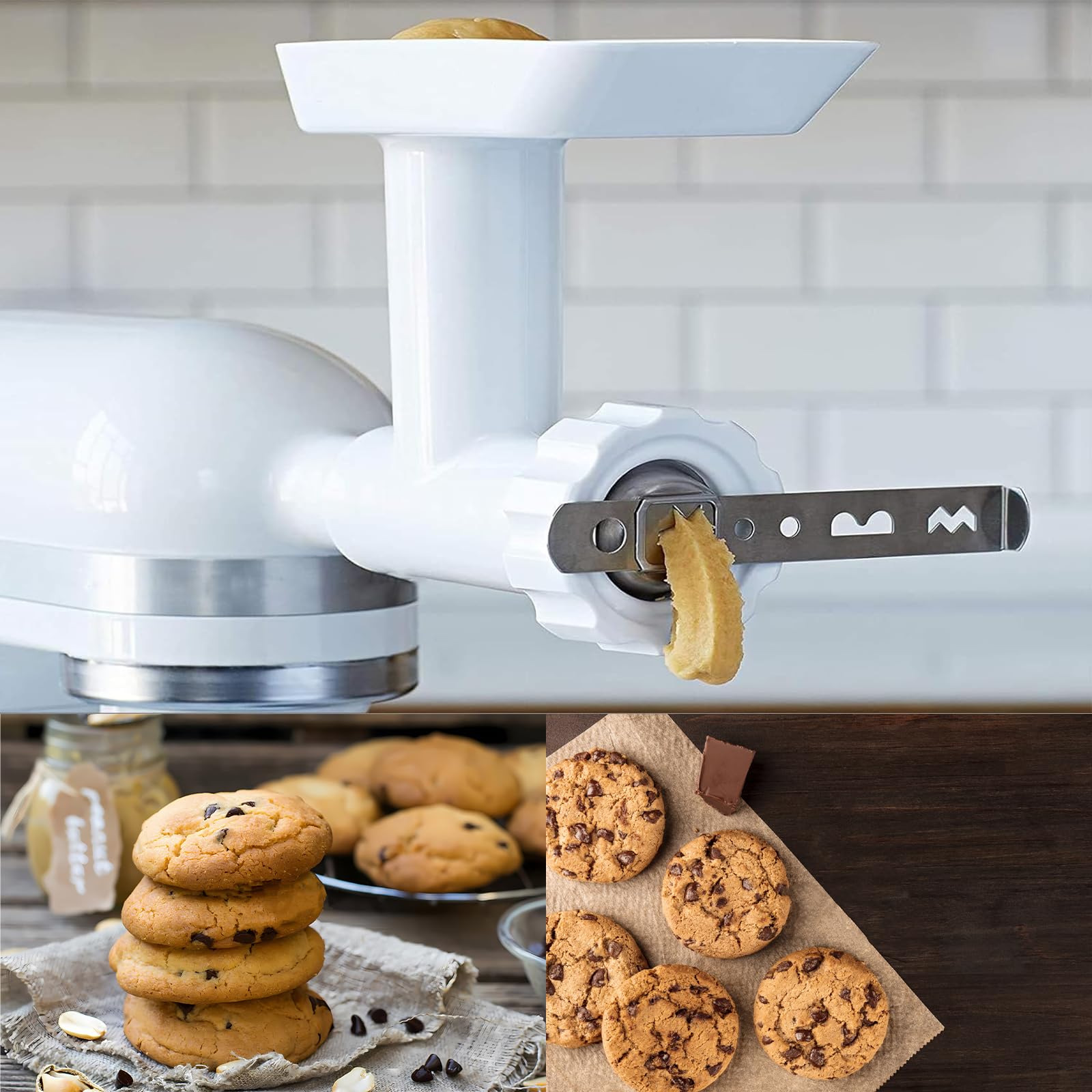 Nakładka do ciastek wyciskanych do maszynki do mięsa, stal nierdzewna z 8 różnymi kształtami, akcesoria do ciastek wyciskanych do maszynki do mięsa KitchenAid