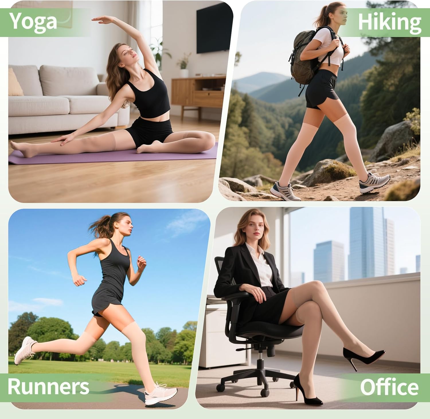20-30mmHg Medical Thigh High Compression Stockings for Women & Men,Closed Toe Graduated Compression Socks,Circulation Pressure Stockings for Varicose Veins，Edema, DVT
