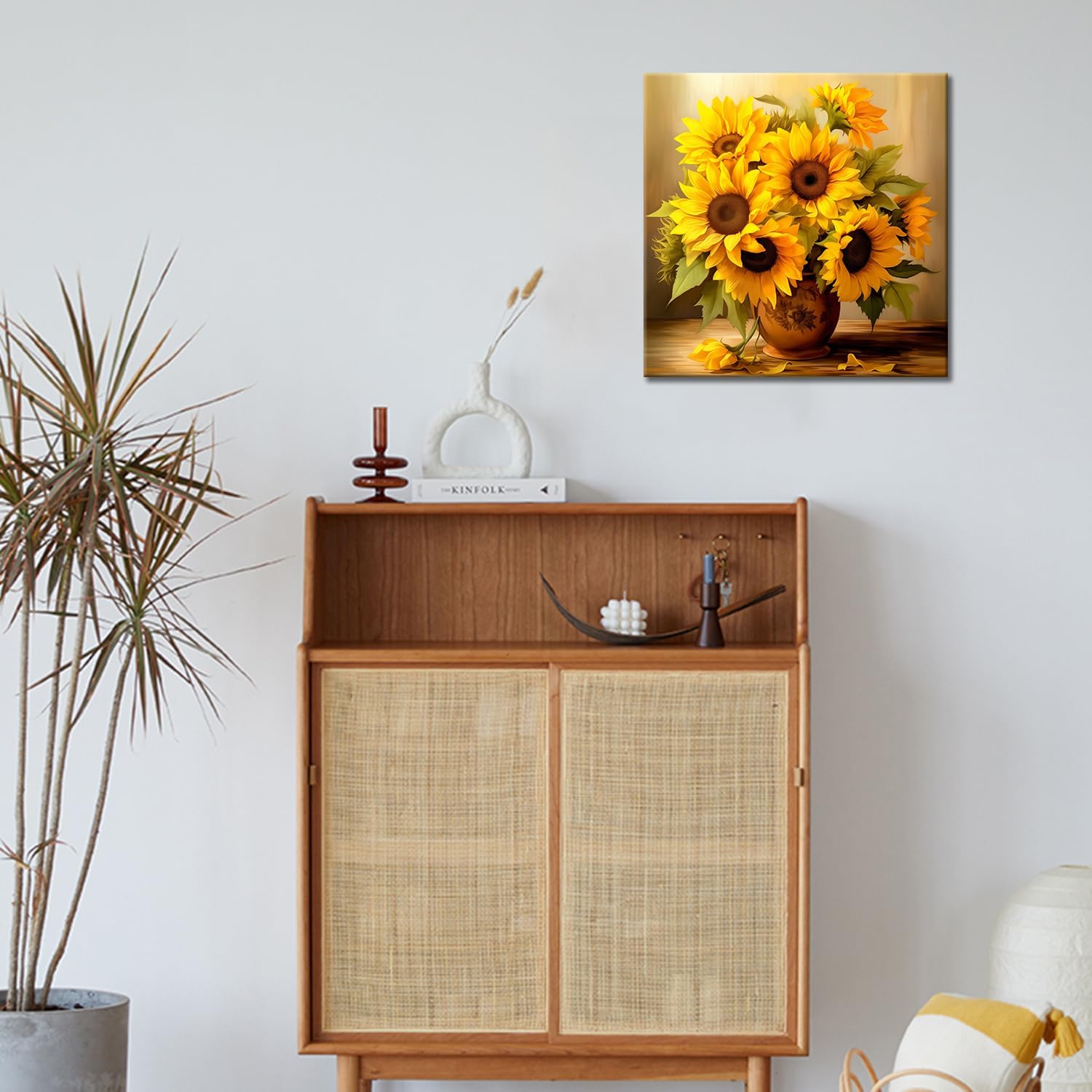GLOKAKA Sunflower Wall Art Sunshine Sunflower Bathroom Decor Artwork Farmhouse Countryside Vintage Kitchen Print Painting Vintage Flower Picture for Bedroom Living Room Decor