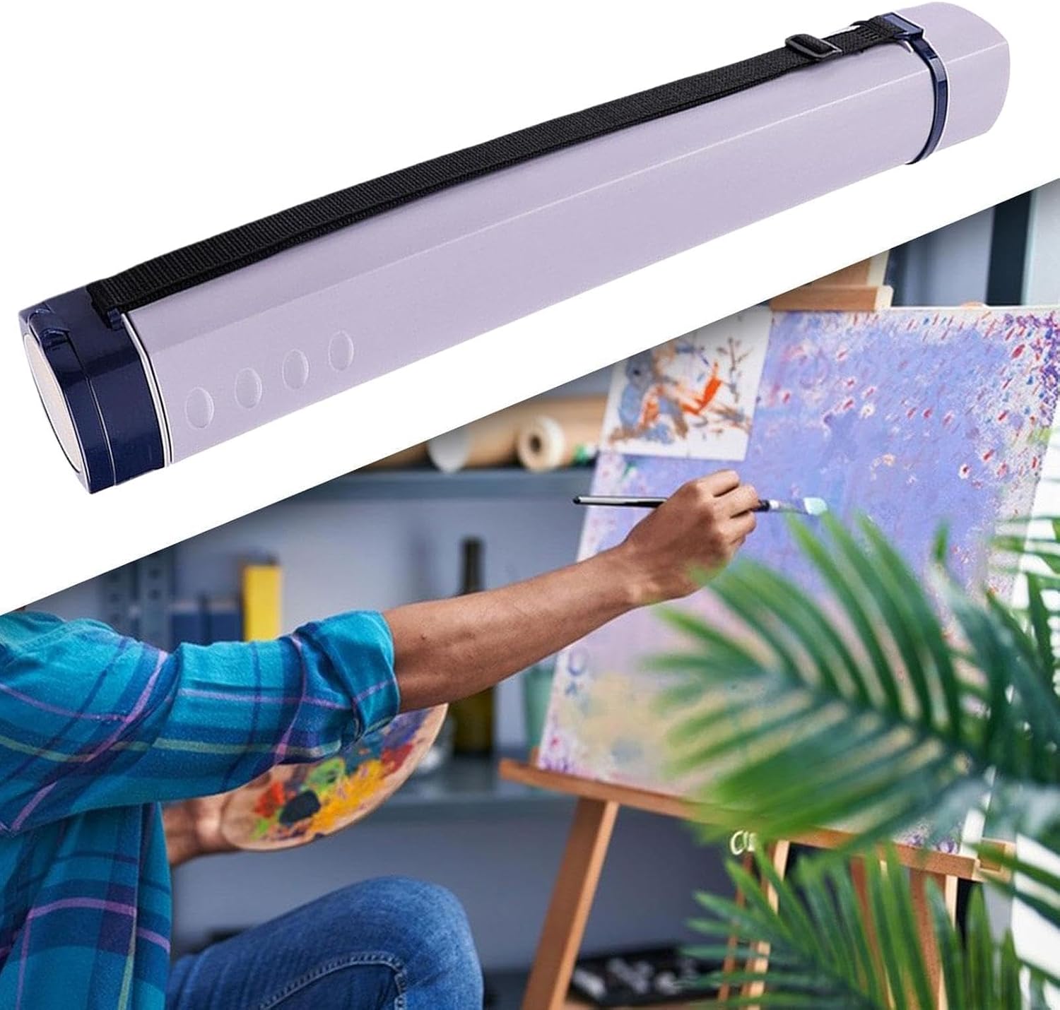 Tuba plakatowa, Tube plakatowa Przenośna tuba do przechowywania plakatów do | z paskiem do płócien, dokumentów, dużych odbitek fotograficznych, rysunków, kalki, dzieł sztuki,