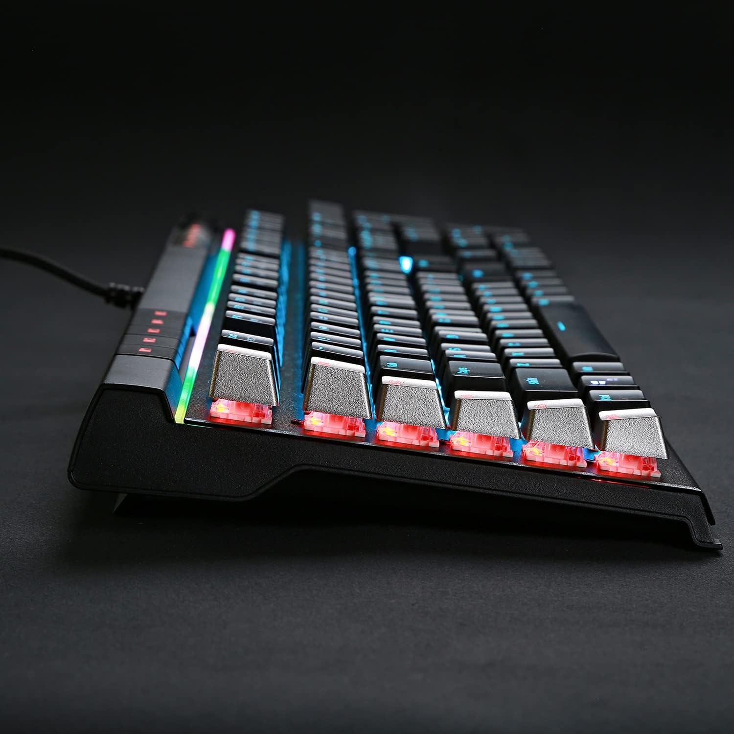 Teamwolf VOIDRAY EX Mechanical Gaming Keyboard Blue Switches Media Keys RGB Breath Changing Backlight Anti-Ghosting with 2 USB Ports : Video Games