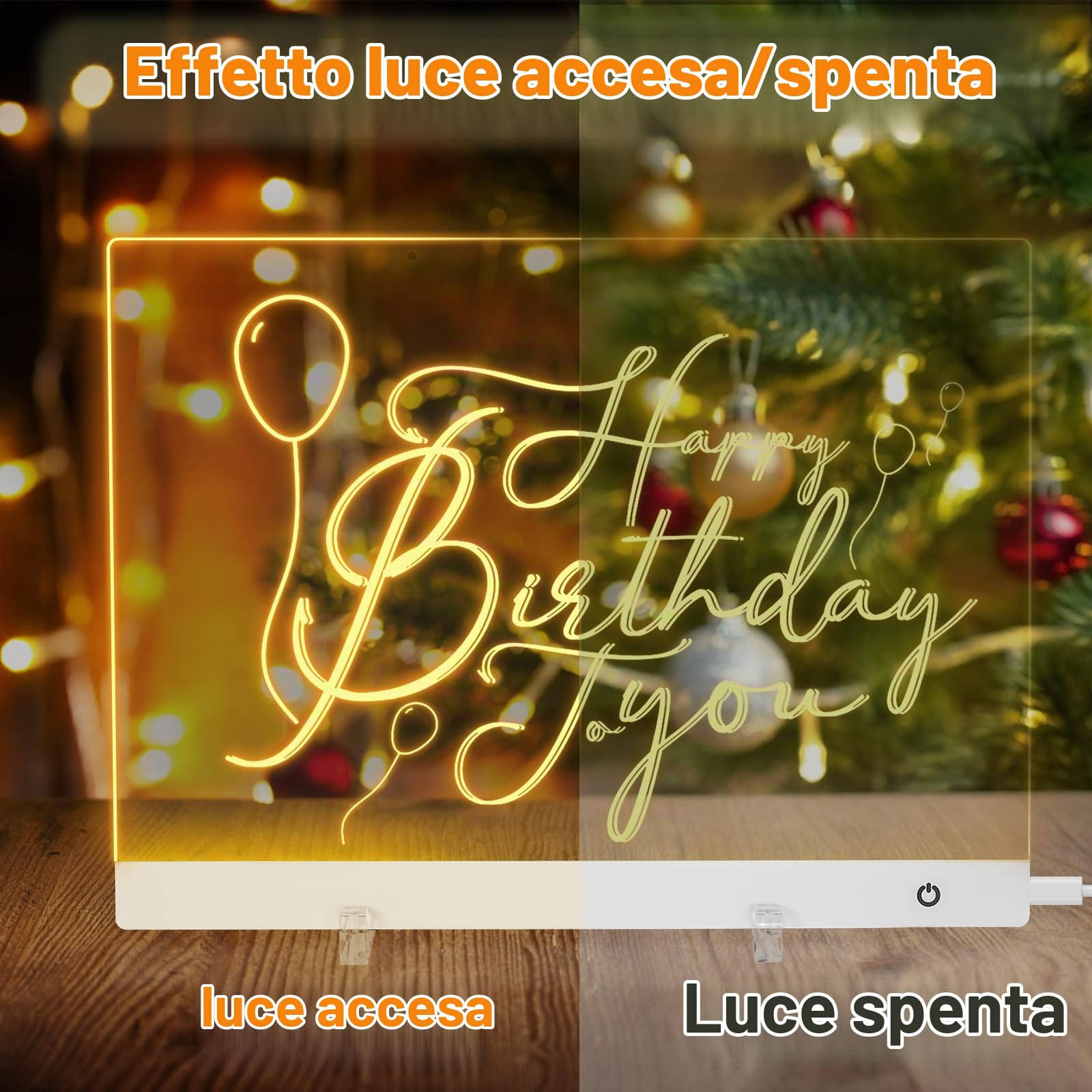 Lavagnetta in Acrilico con Luci a LED, 30x20cm Lavagna Luminosa per Disegnare, 5 modalità e 6 Colori Tavoletta Grafica, Lavagna Led, Lavagnetta in Acrilico con Luci LED per Ufficio Scuola Casa Caffè