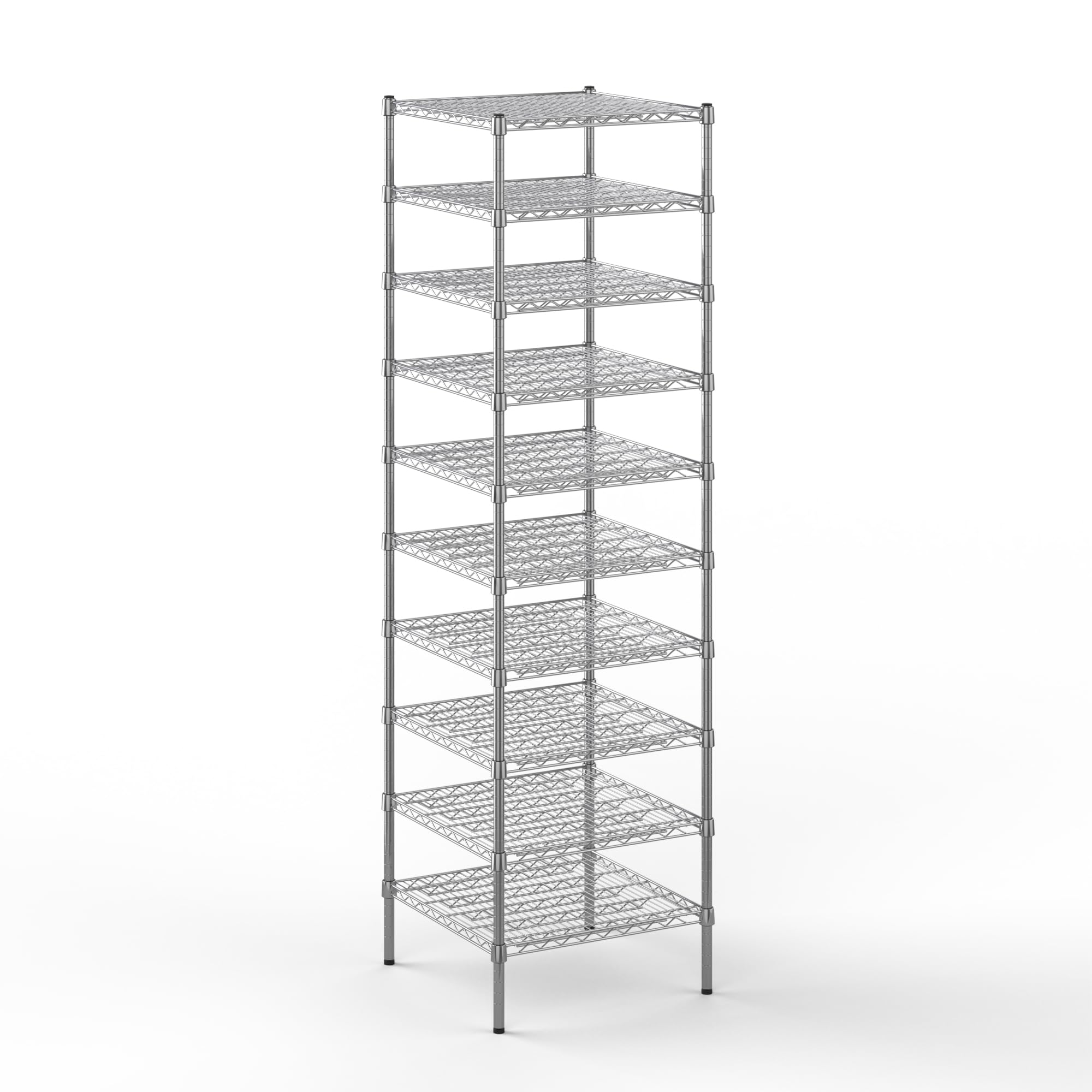 24" Deep x 24" Wide x 86" Height Wire Shelving Kit | 10-Tier | NSF Commercial Storage Rack Unit