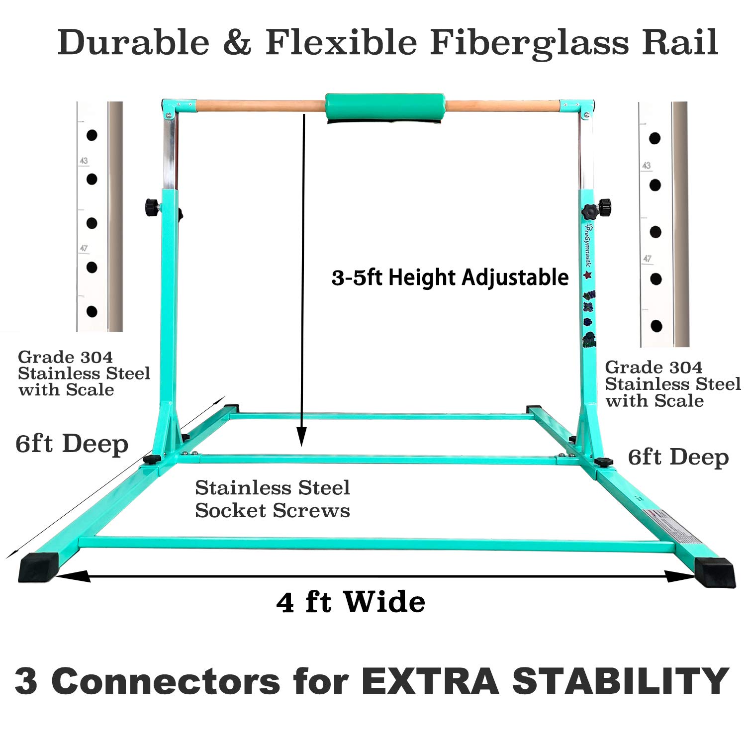 Buy PreGymnastic Updated No Wobble Expandable Gymnastics Kip Bar with