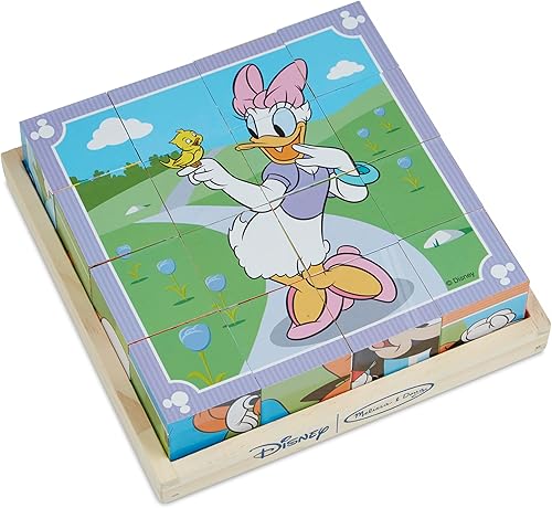 Melissa & Doug Disney Mickey Mouse Rompecabezas de cubo de madera