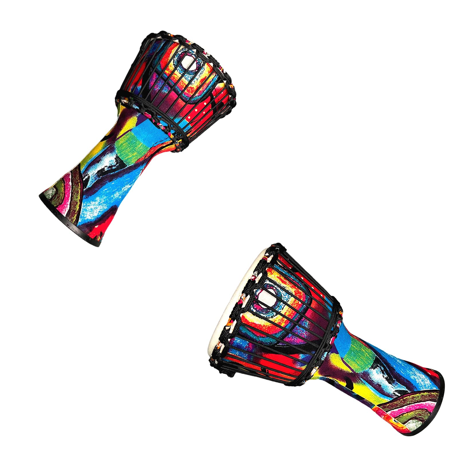 RUOSWTE 21,6 cm Djembé Drum, Bongo, musique de percussion, face de tambour en peau de mouton, accordage professionnel, tambour à main de style ouest-africain, le cadeau pour enfants et adultes