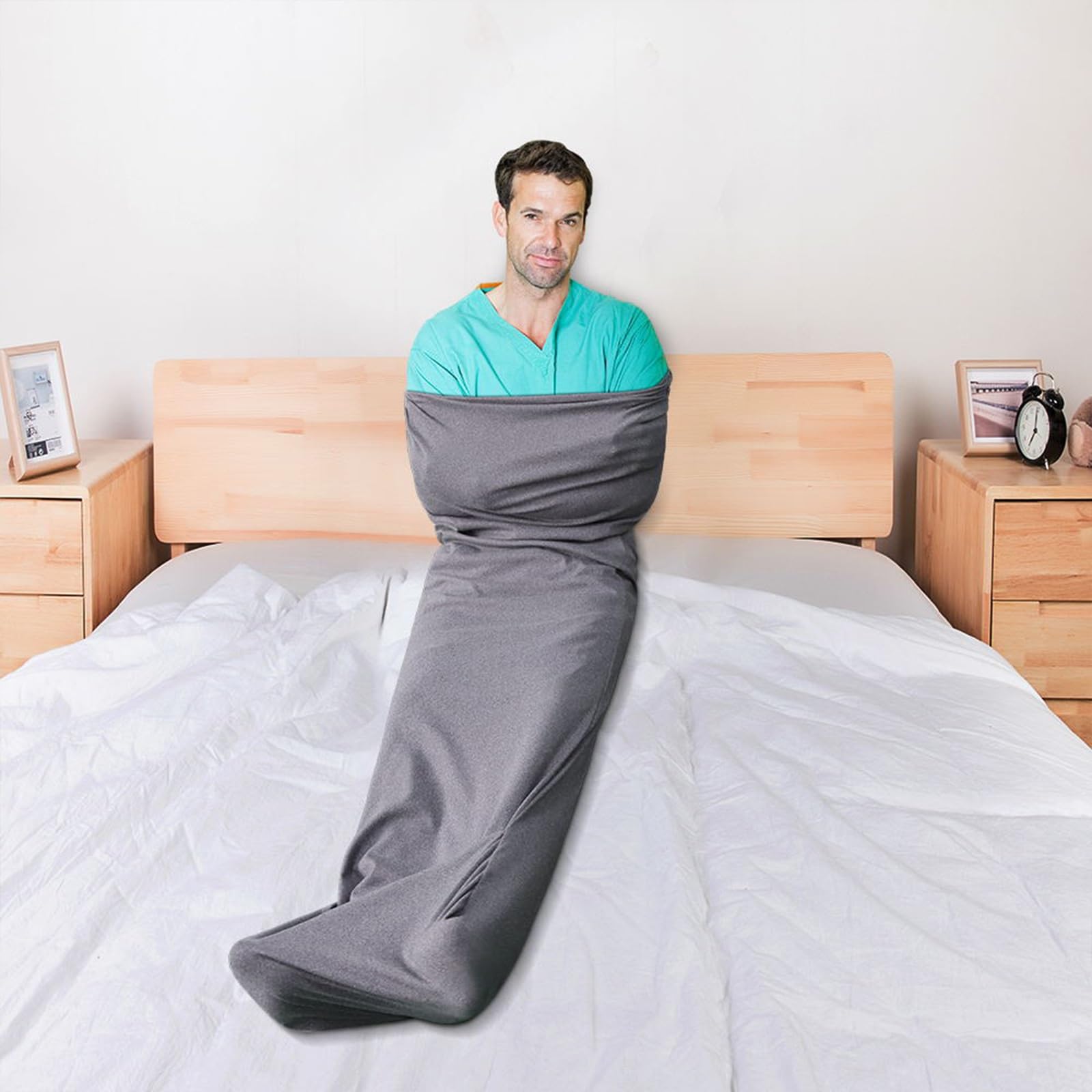 Yagerod Ozysleep Kompressionsschlafsack, Ozybag Verbessert Ihren Schlaf, Verabschieden Sie Sich Von Schlaflosen Nächten, Kühlende, Sensorische, Maschinenwaschbare Decke Mit Kokon-Design(M (150 x 40))
