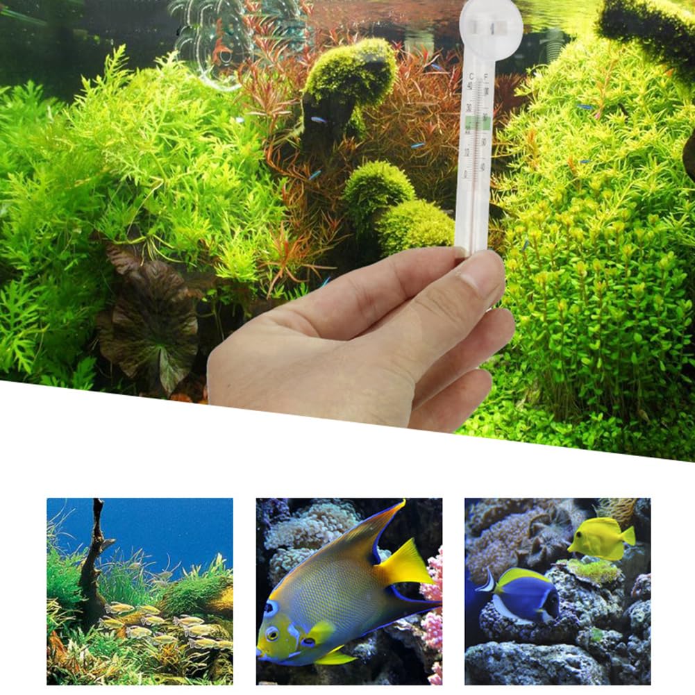Aquarium Thermometer, Fish Tank Thermometer, Floating for Fish Tank, Fishing, Household Temperature Gauge with Suction Cup
