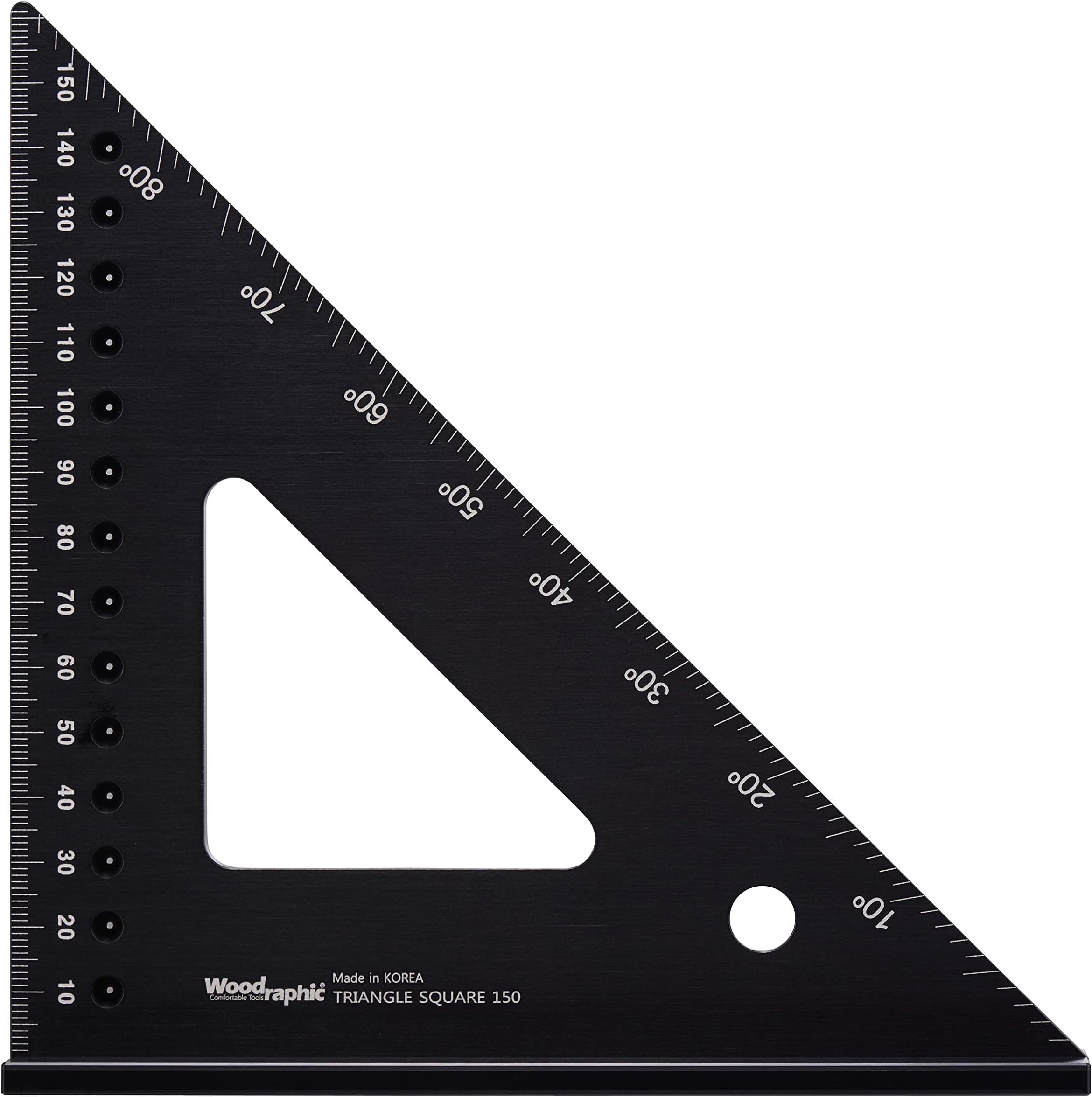 150mm Triangle Square – Metric CNC Aluminum Rafter and Framing Layout Tool for Accurate 90° Marking, Roof Angles, and Woodworking Applications