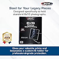 Vista 3 de BCW 8x10 Toploader Holder - 25 Count Rigid PVC, Non-Toxic, Crystal Clear Photocard Sleeves 8x10 Plastic Sleeves for Prints Hard Plastic Top