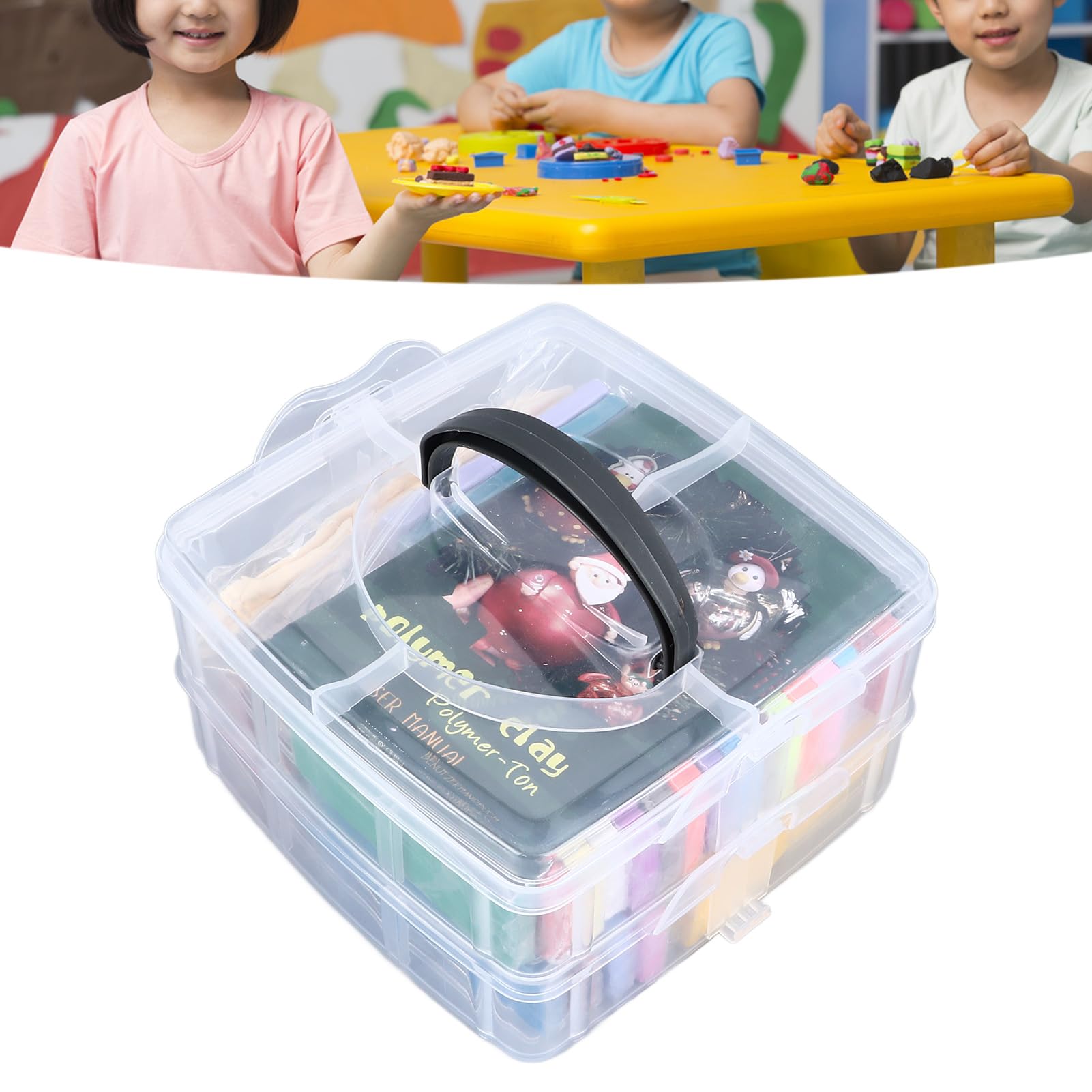 Kit de arcilla polimérica de 42 colores, set de arcilla para modelar para niños con 5 espátulas, arcilla artesanal que se seca al aire sin necesidad de horneado, ideal para la