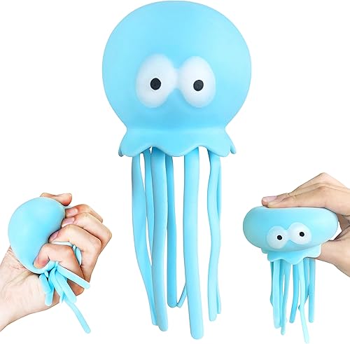 Miniatura 7 de Pelota blanda de masa de tiburón (paquete de 3) juguetes para apretar, animales marinos, bolas antiestrés para niños y adultos, lindos juguetes para