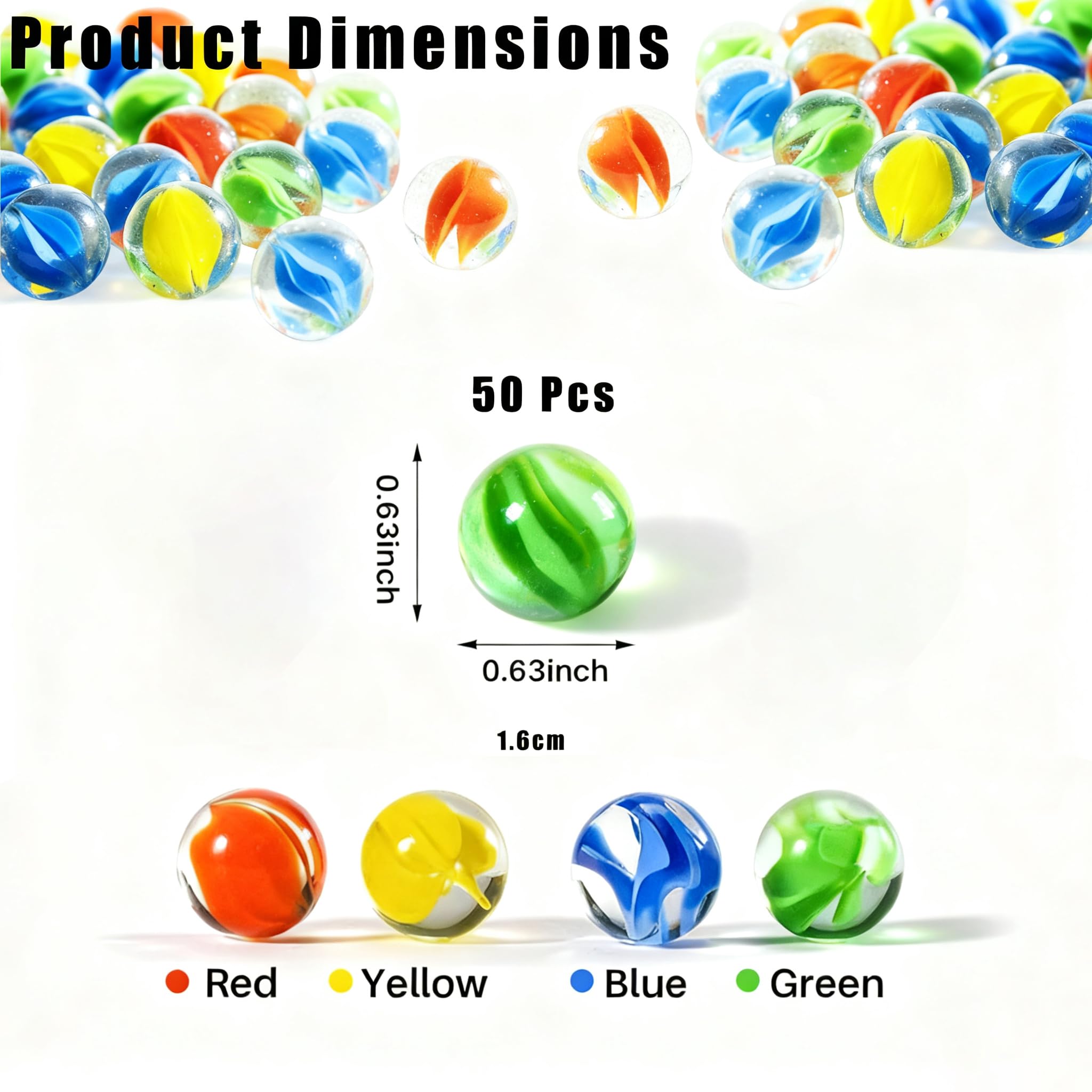 Elsrantor Lot De 150 Billes Enfant, Bille Multicolore, Petites Verre