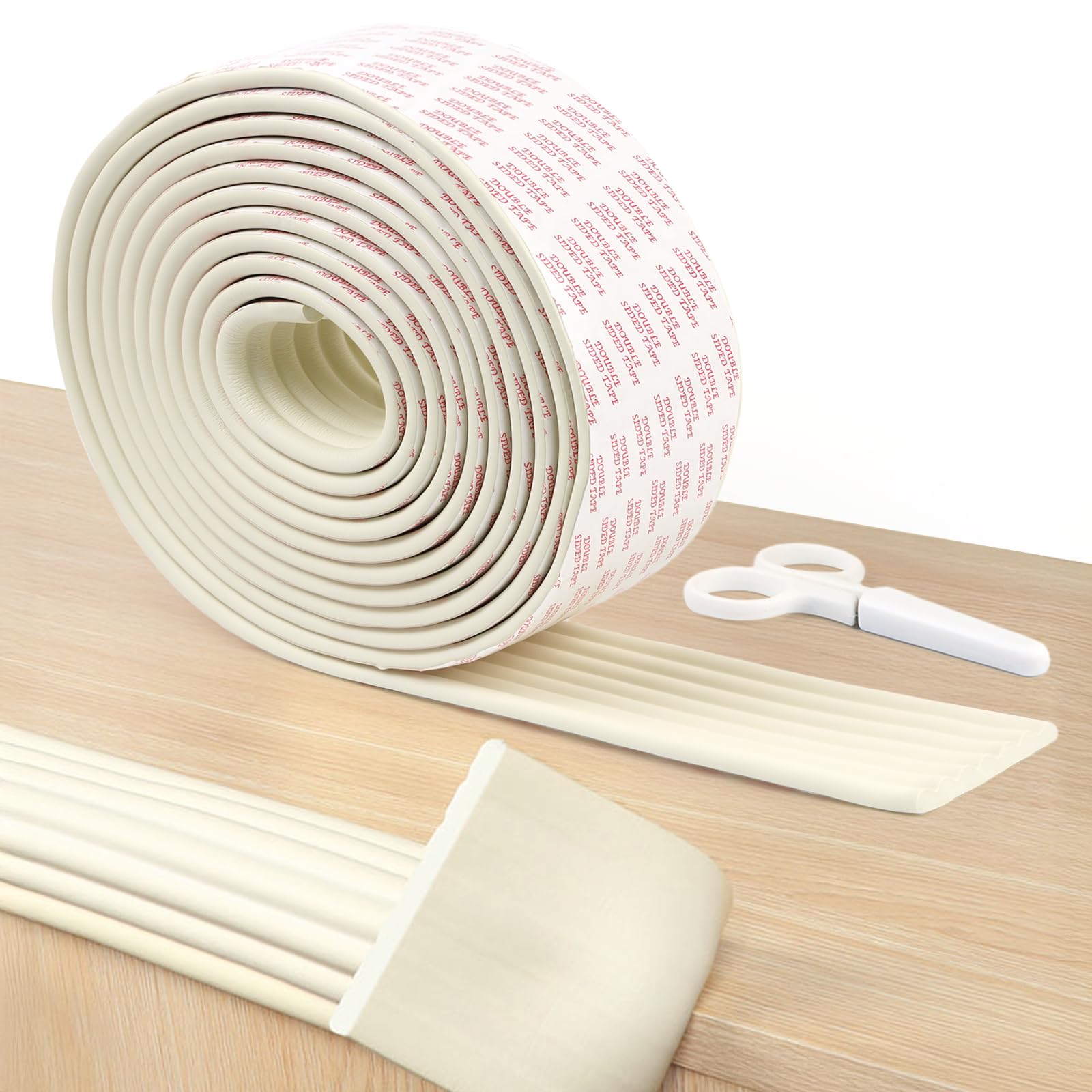 Dengthrive Kantenschutz Baby Schaumstoff Selbstklebend: 5M Kantenschutz Schaumstoff und Schere 8cm Breit Weichem Bettkantenschutz Selbstklebend für Eckenschutz Baby Tisch Möbel Kante Kinderbett