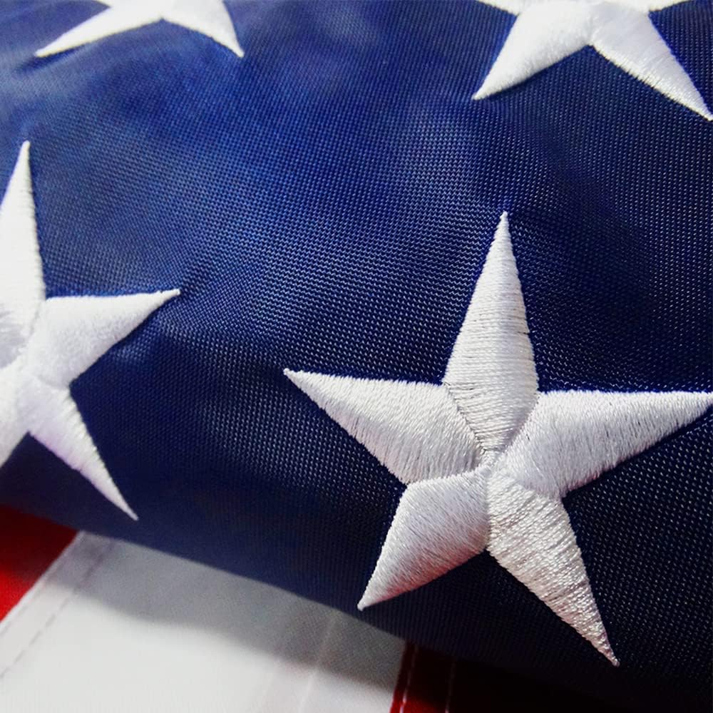 AZ FLAG - American Flag – USA Outdoor Banner - 3x5 Ft - Sewn & Embroidered - Nylon 200D - Fade & Weather Resistant - Vivid Colors - Metal Grommets - 3' x 5' Feet