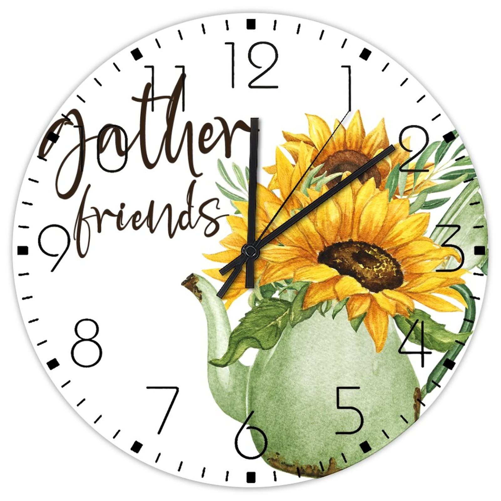 Horloge murale personnalisée bocal floral pour rassembler des amis au salon