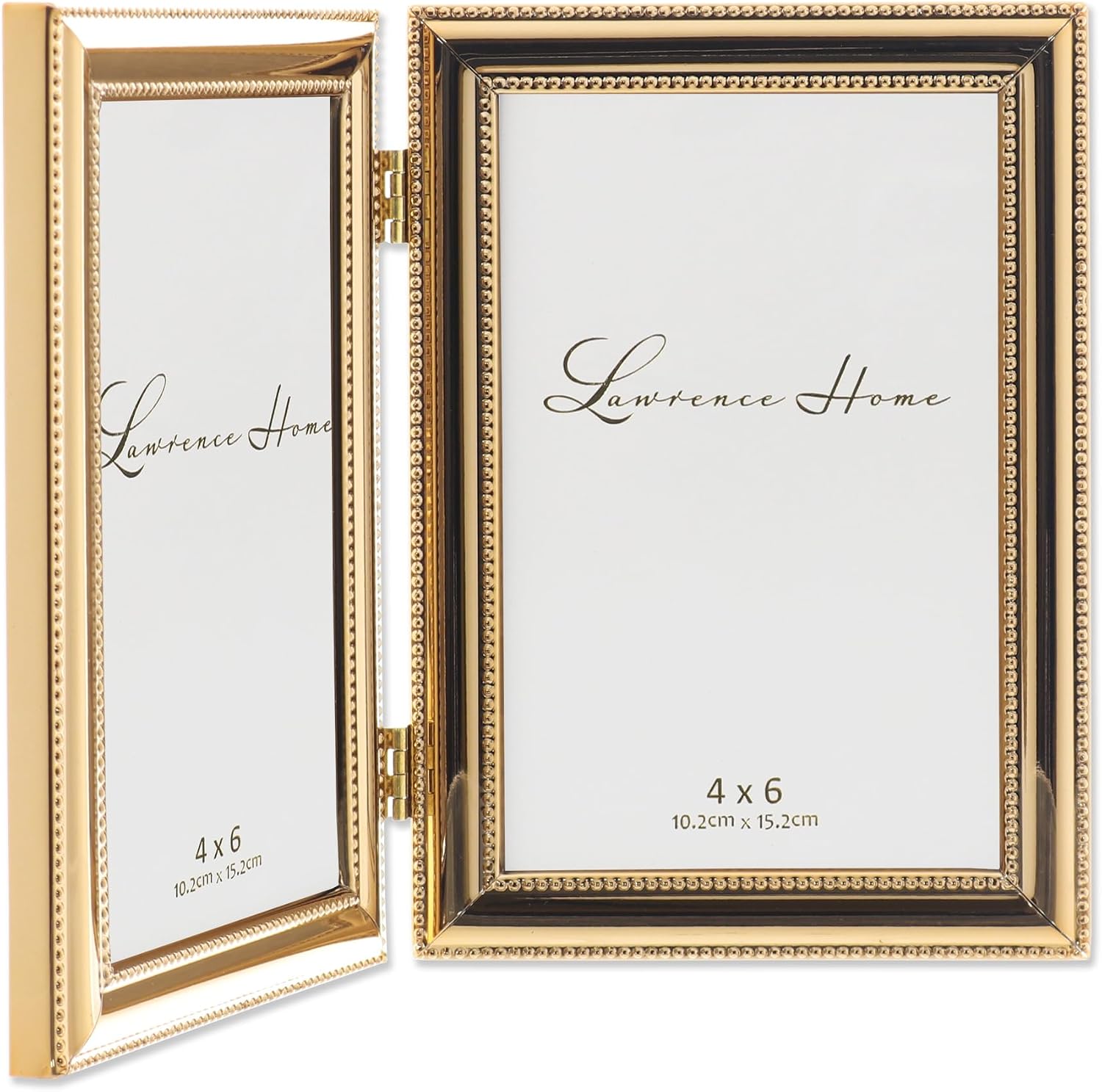 Lawrence Frames Classic Bead Frame, 4x6 Double, Gold image 3