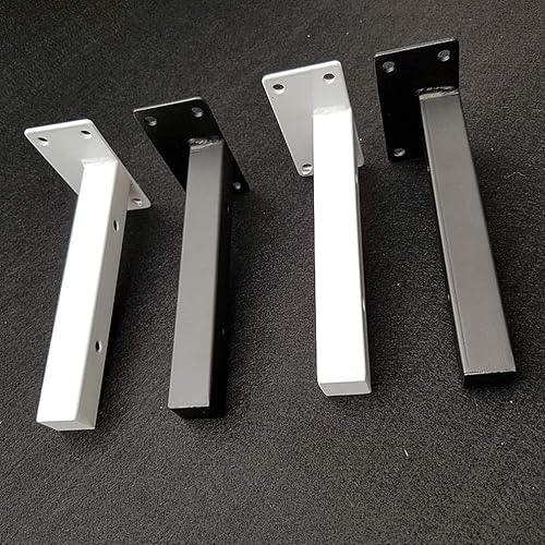 Miniatura 7 de Soporte de estante de tubo cuadrado flotante blanco, montado en la pared, soportes de soporte de ángulo oculto de 90 grados, soporte de estante de