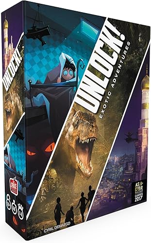 Juego de cartas de aventuras exóticas – Aventura cooperativa inspirada en la sala de escape, divertido juego familiar para niños y adultos, a partir