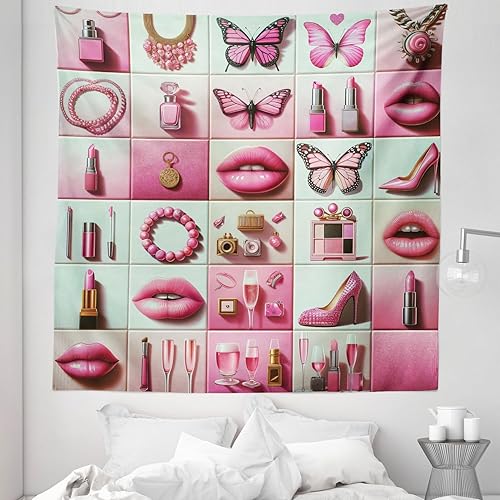 Miniatura 359 de Ambesonne Tapiz gótico, patio con hiedra encantada en la puerta antigua al bosque, colgante de pared ancho para dormitorio, sala de estar, 2-Verde