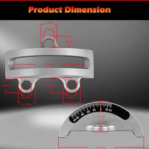 Miniatura 6 de Muñones de sierra de cinta de 14 pulgadas con escala de grado que se adapta a la mayoría de sierras de cinta de madera de 14 pulgadas, reemplazan