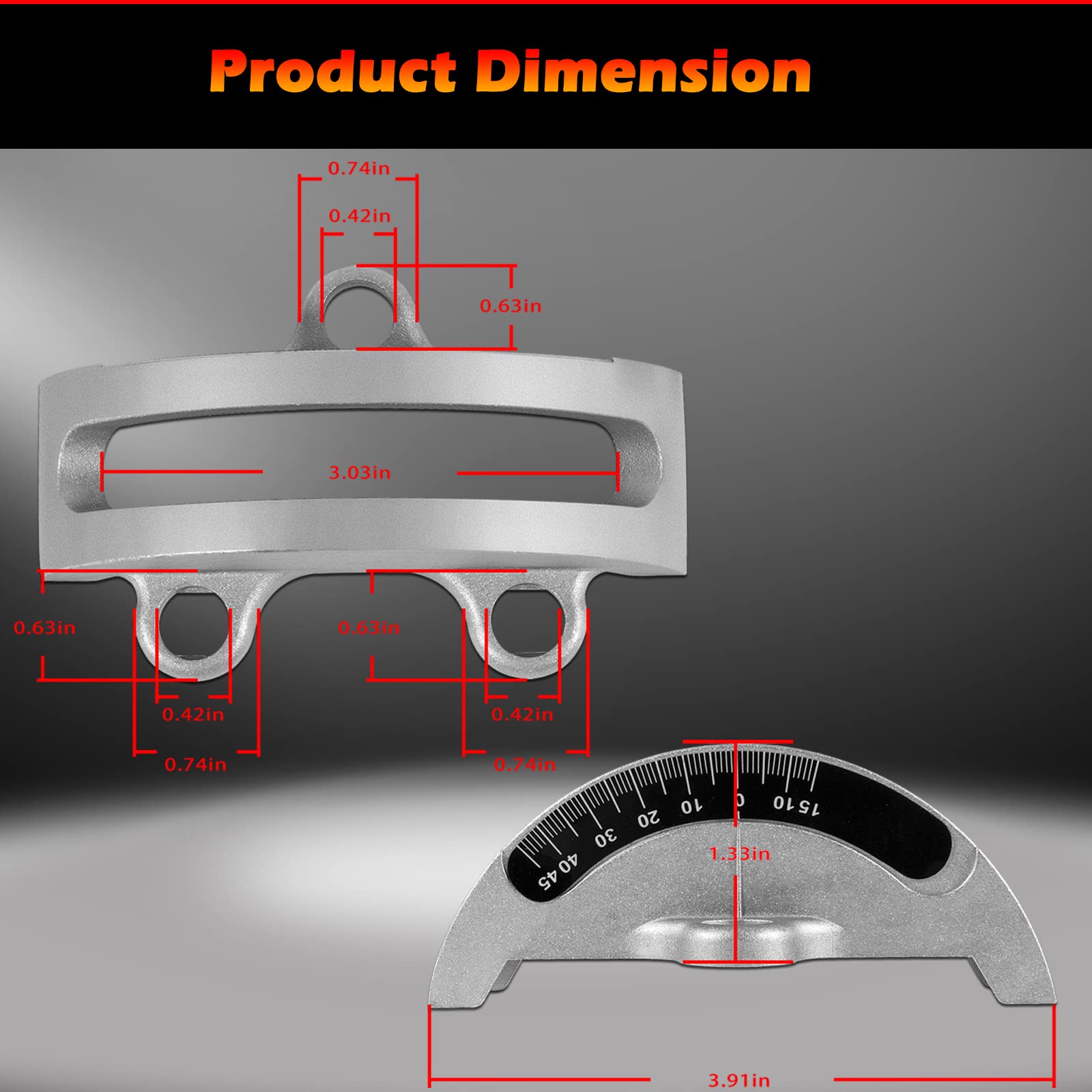 14" Bandsaw Trunnions - Degree Scale, Replacement -6