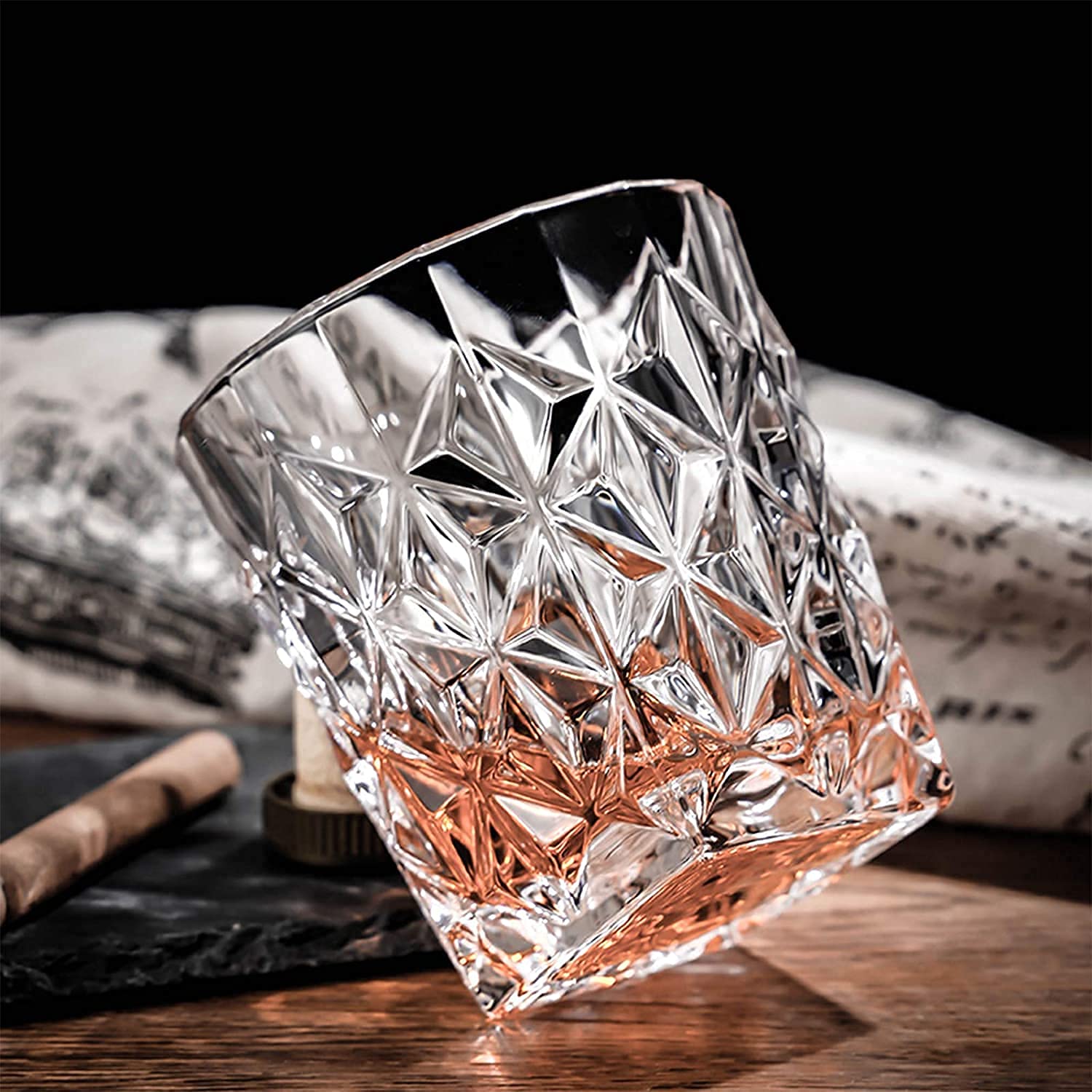 Elegant Whiskey Glasses Set - Crystal Bar Glasses -9