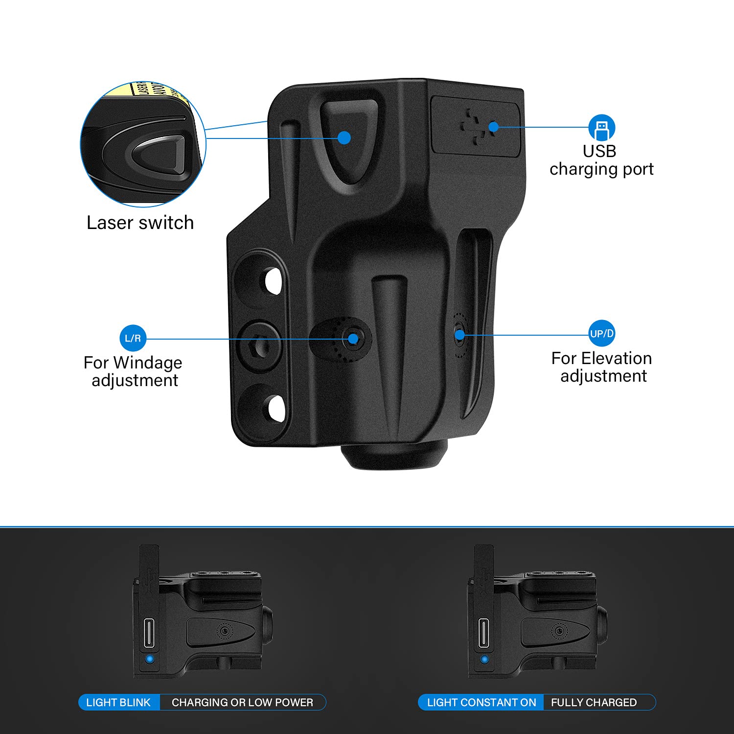 DARKFANG viseur Laser pour Pointeur Laser Tactique Airsoft pour Support Picatinny