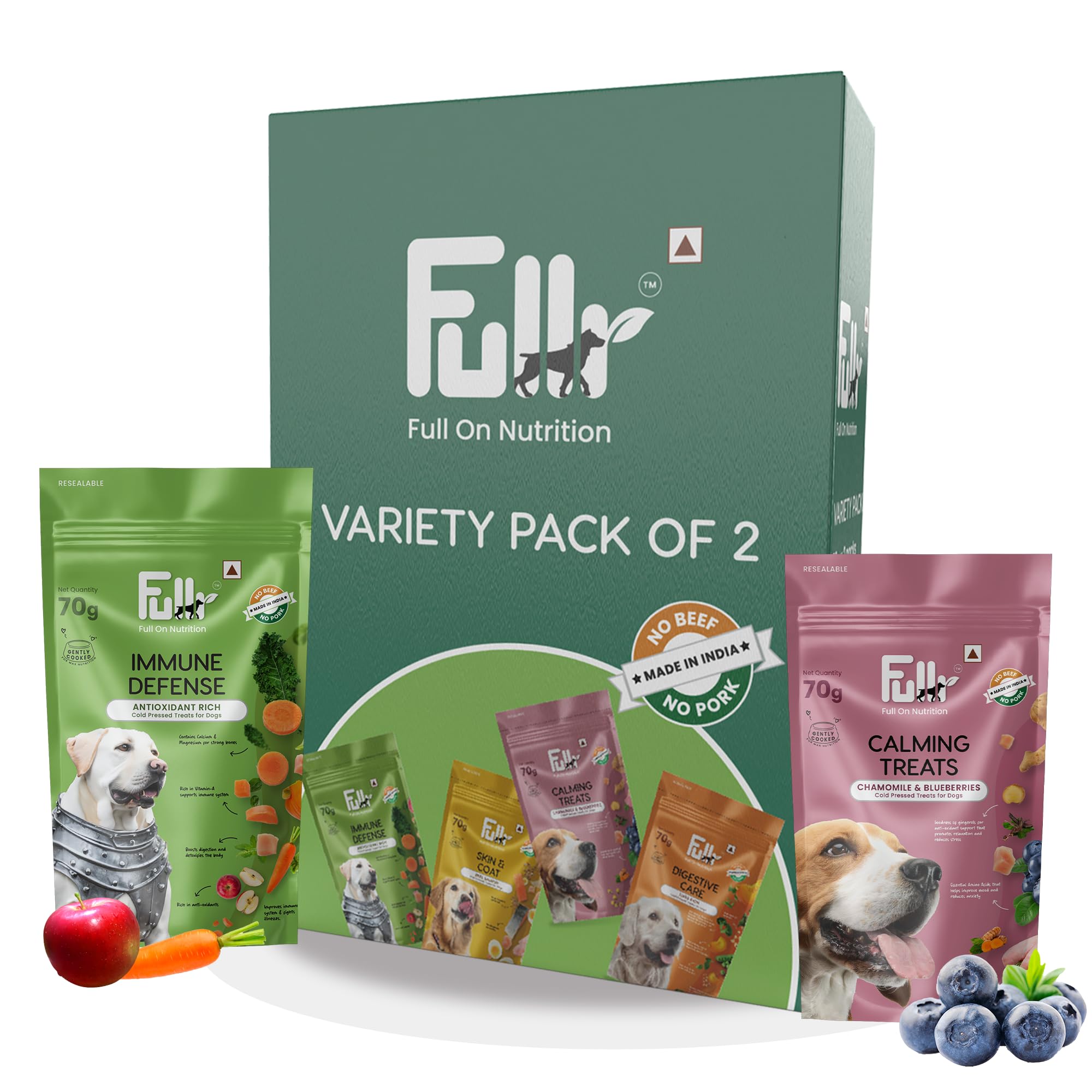 Fullr Healthy Dog Biscuits Pack of 2, Immune Defense + Calming Treats, Dog Treats for all breeds, Total 140 gm (B0CTQXK14D) Amazon Price History, Amazon Price Tracker