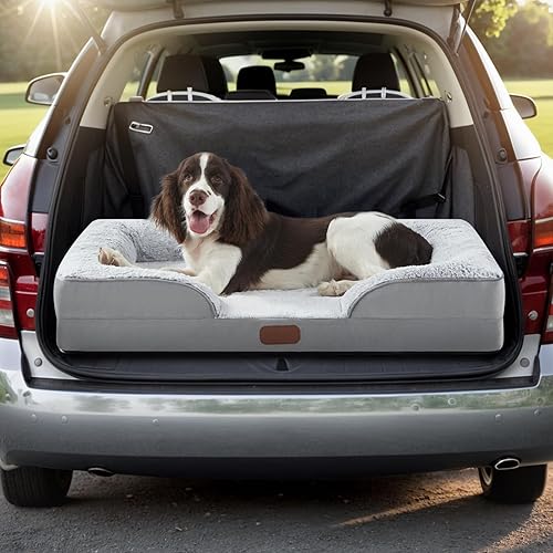 Miniatura 7 de Cama ortopédica para perros medianos, impermeable, de espuma viscoelástica, con parte inferior antideslizante, lavable con funda extraíble lavable,