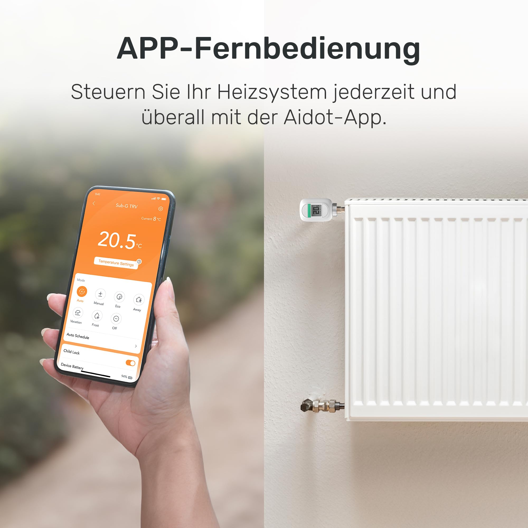 Winees Smart Heizkörperthermostat 3-teilig, mit Zeitplan, Fern-/Sprachsteuerung, Heizungsthermostat Kompatibel mit App, Alexa & Google Assistant (S2 SubG Hub erforderlich)