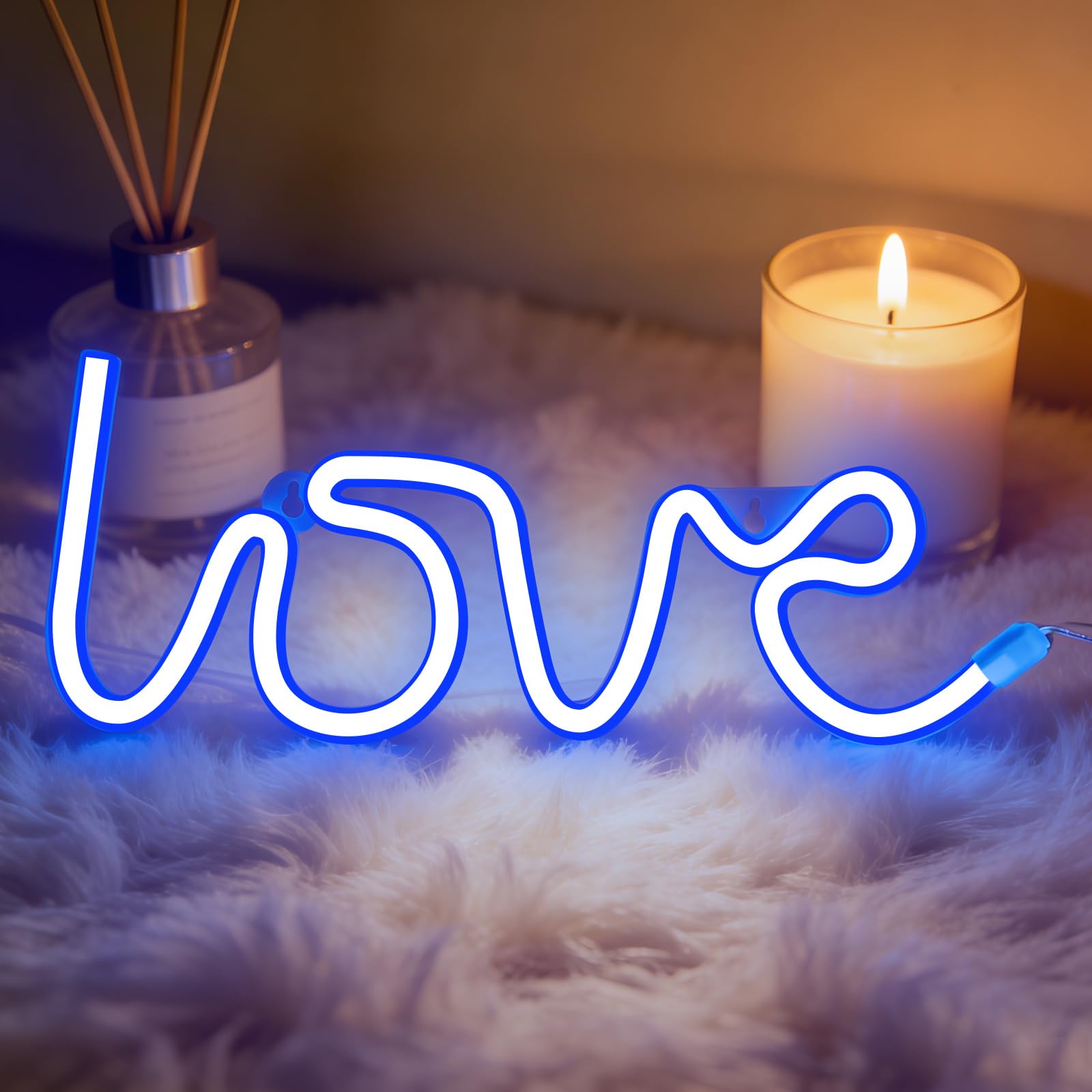 Valentine's Day Love Neon Sign LED Wall Decoration Lighting Suitable for Bedroom Decor Club Gathering Art Wall Decoration Men's Cave Decoration (4.5V 13.8 * 5.1 IN)