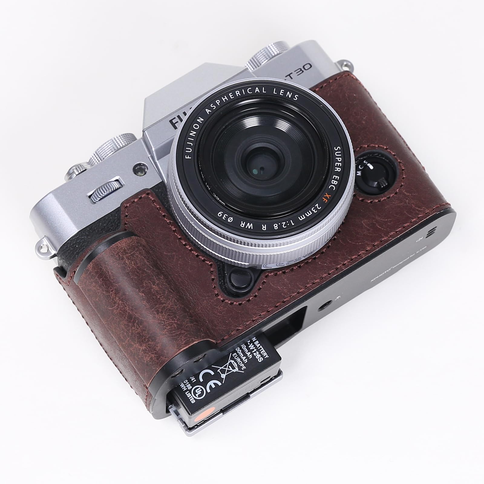 カメラケース 富士 X-T30 本革 レトロコーヒ Amazon | RYDSCAM カメラケース 、 対応 FUJIFILM FUJI 富士 X-T30 I