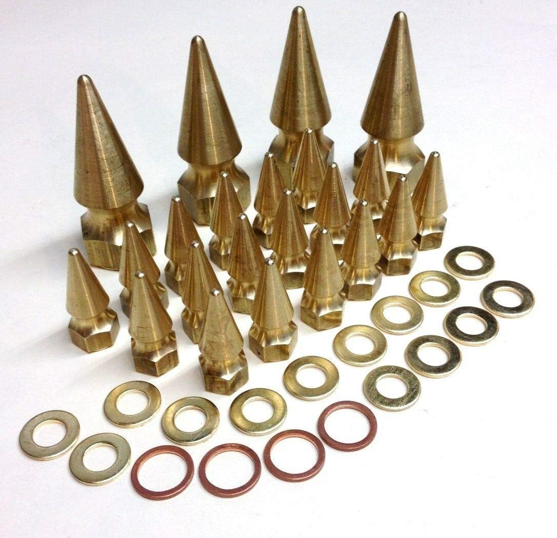 Harley Shovelhead rocker box valve cover BRASS SPIKE nuts chopper bobber pike